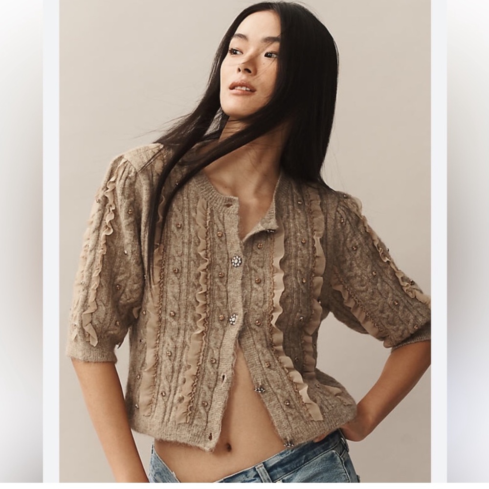 NWT Maeve Embellished Cardigan Sweater